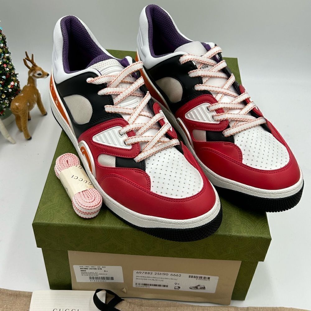 Men’s Gucci basket low top sneakers size 9.5 made in Italy - Picture 3 of 10